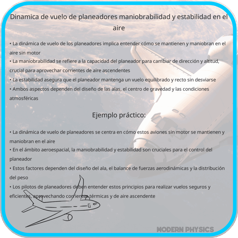 Dinámica de Vuelo de Planeadores | Maniobrabilidad y Estabilidad en el Aire
