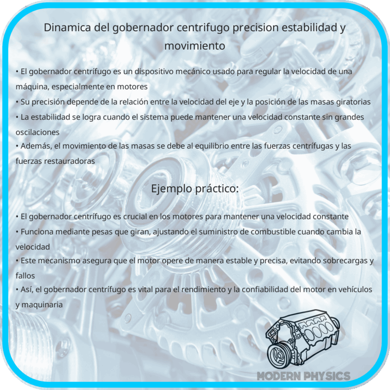 Dinámica del Gobernador Centrífugo | Precisión, Estabilidad y Movimiento