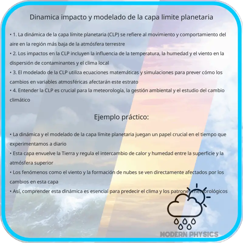 Dinámica, Impacto y Modelado de la Capa Limite Planetaria