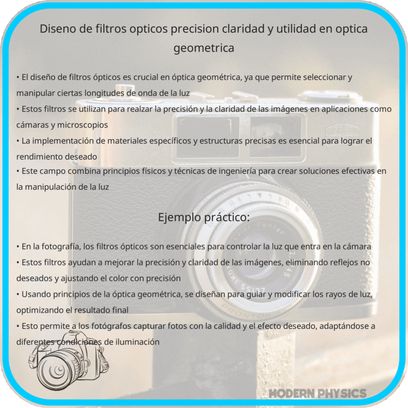 Diseño de Filtros Ópticos | Precisión, Claridad y Utilidad en Óptica Geométrica