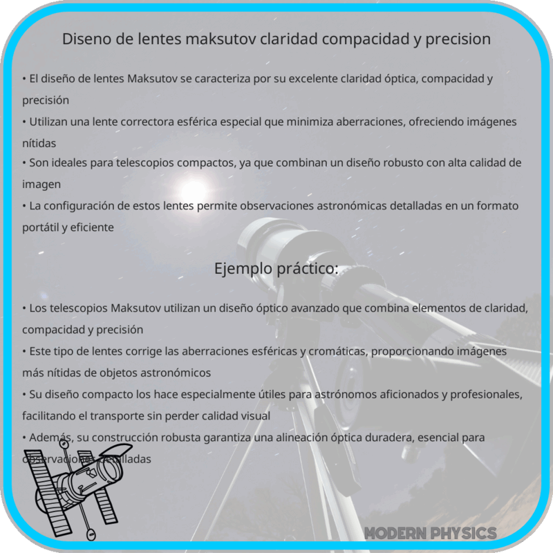 Diseño de Lentes Maksutov | Claridad, Compacidad y Precisión