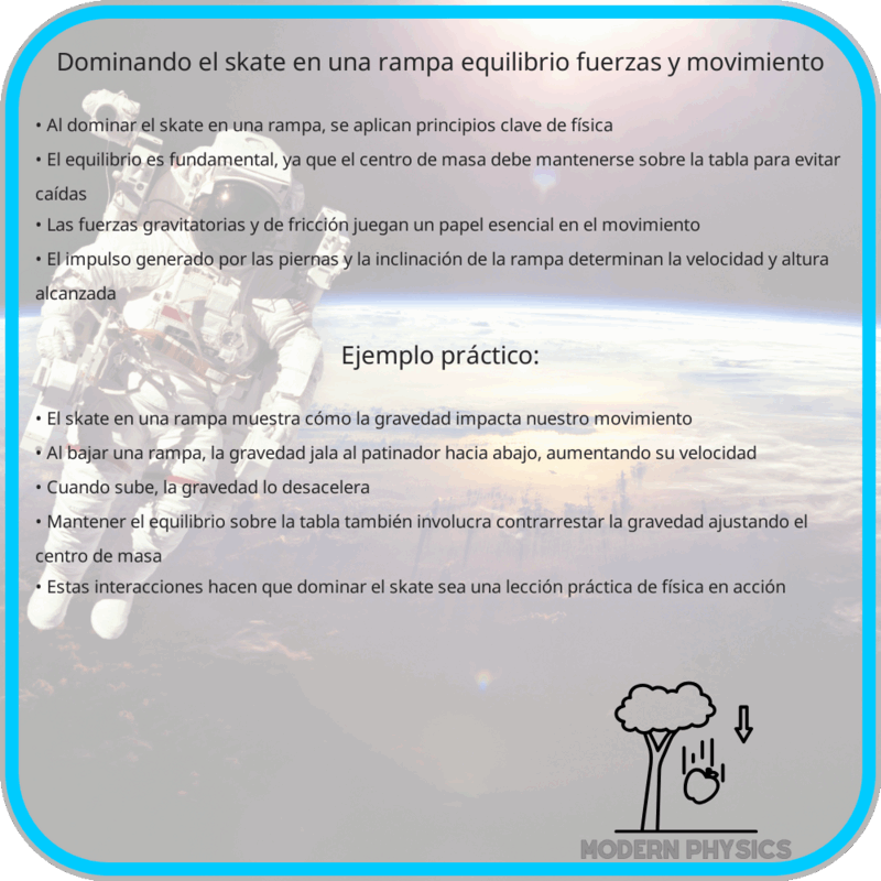 Dominando el Skate en una Rampa: Equilibrio, Fuerzas y Movimiento