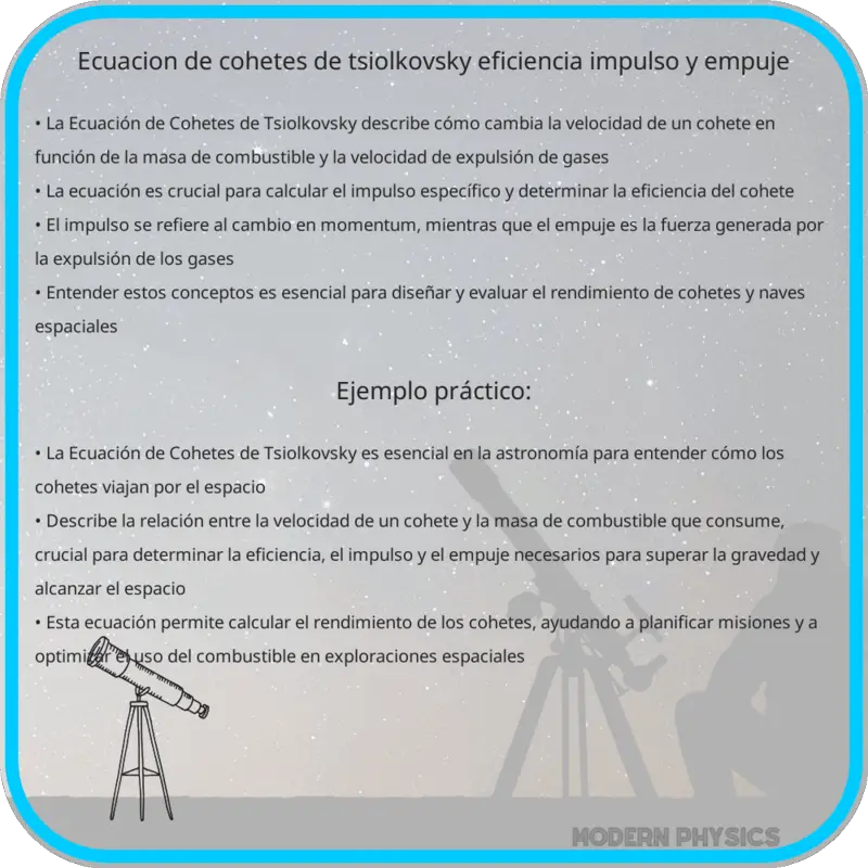 Ecuación de Cohetes de Tsiolkovsky | Eficiencia, Impulso y Empuje
