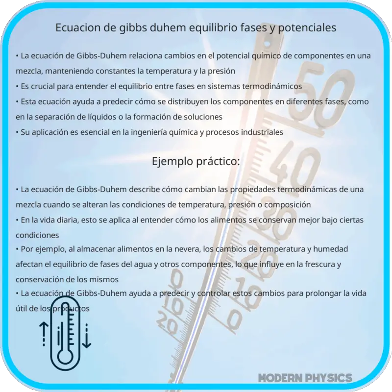 Ecuación de Gibbs-Duhem | Equilibrio, Fases y Potenciales