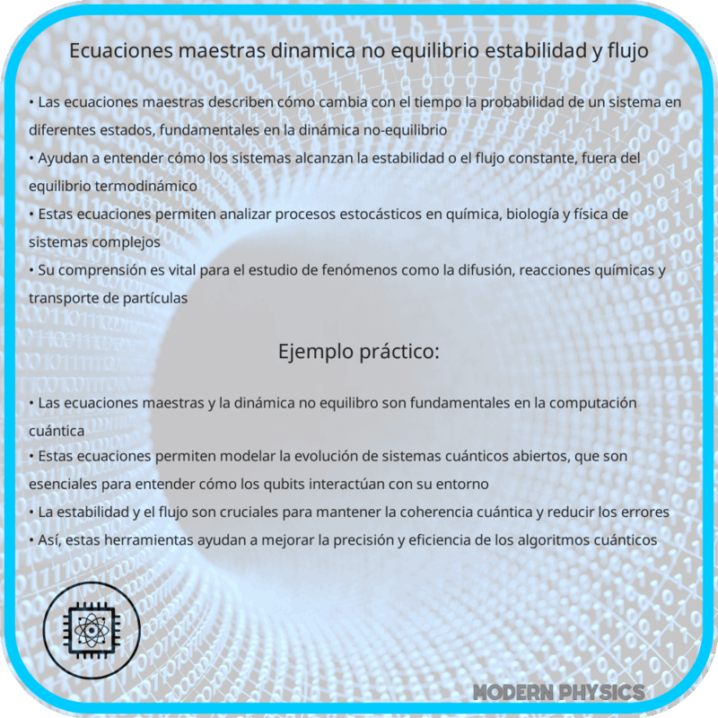 Ecuaciones Maestras | Dinámica No-Equilibrio, Estabilidad y Flujo