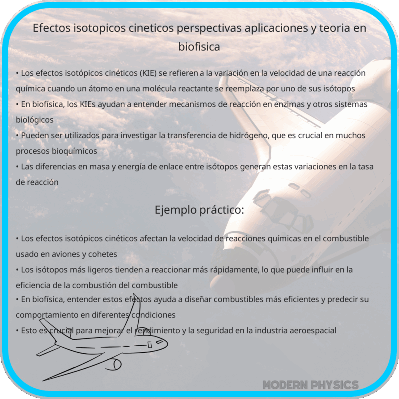 Efectos Isotópicos Cinéticos | Perspectivas, Aplicaciones y Teoría en Biofísica