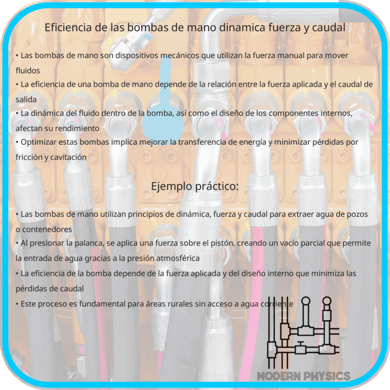 Eficiencia de las Bombas de Mano | Dinámica, Fuerza y Caudal