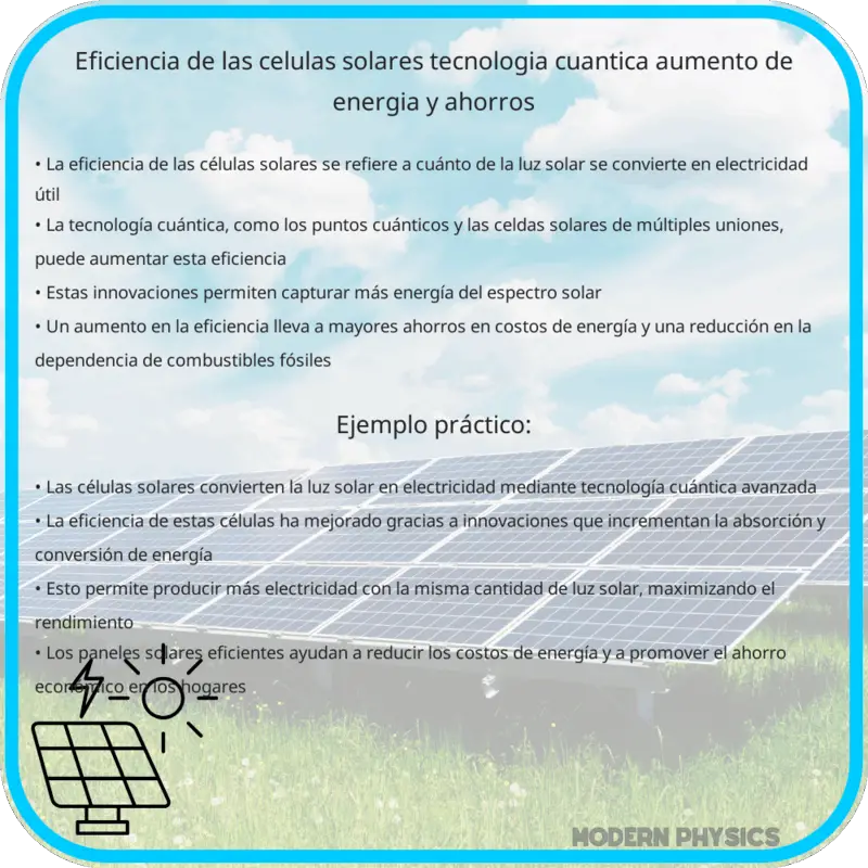 Eficiencia de las Células Solares | Tecnología Cuántica, Aumento de Energía y Ahorros