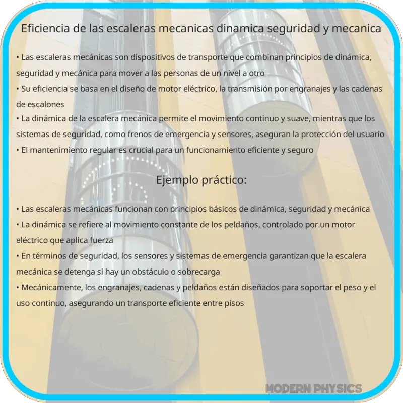 Eficiencia de las Escaleras Mecánicas | Dinámica, Seguridad y Mecánica