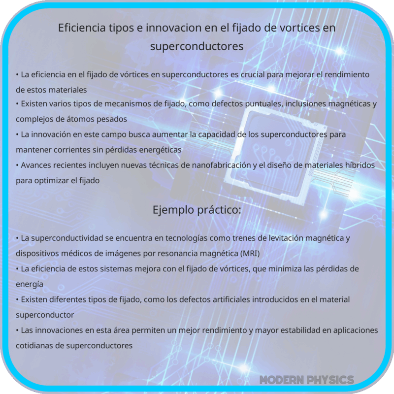 Eficiencia, Tipos e Innovación en el Fijado de Vórtices en Superconductores