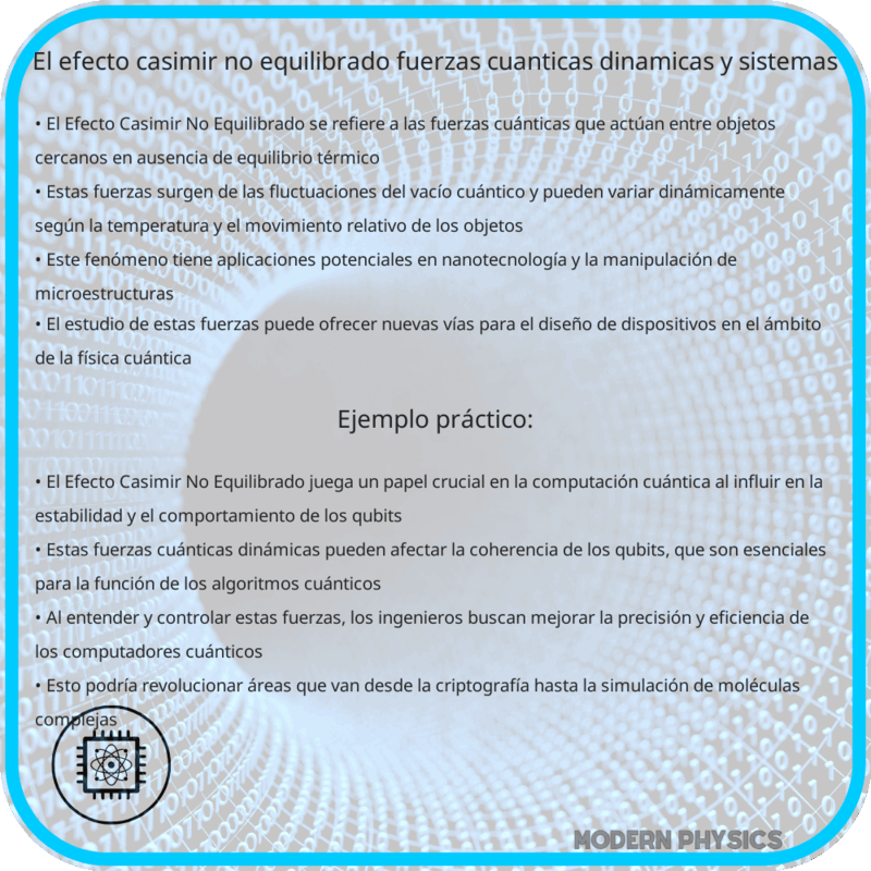 El Efecto Casimir No Equilibrado: Fuerzas Cuánticas, Dinámicas y Sistemas