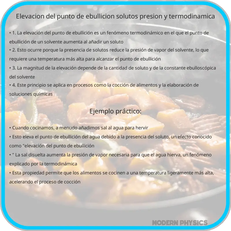 Elevación del Punto de Ebullición | Solutos, Presión y Termodinámica