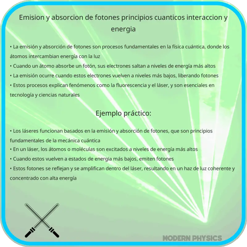 Emisión y Absorción de Fotones | Principios Cuánticos, Interacción y Energía