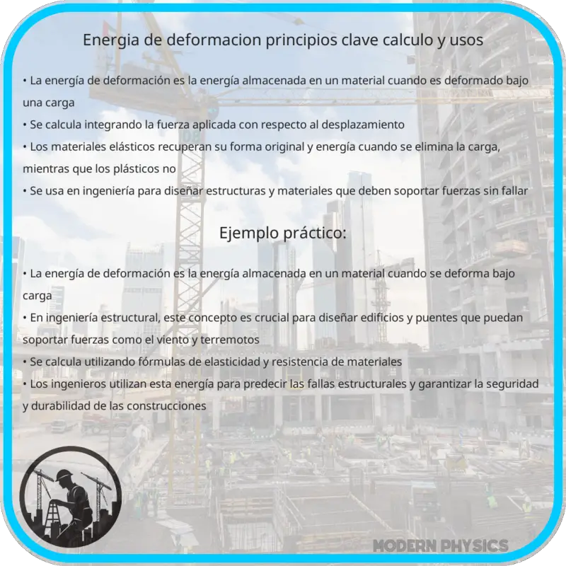 Energía de Deformación | Principios Clave, Cálculo y Usos