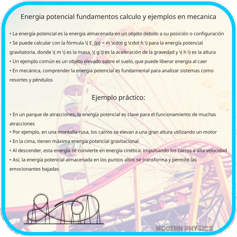 Energía Potencial | Fundamentos, Cálculo y Ejemplos en Mecánica