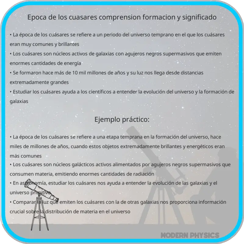 Época de los Cúasares | Comprensión, Formación y Significado