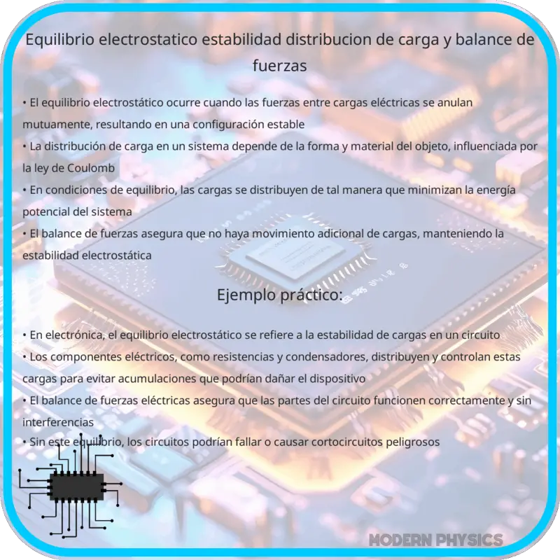 Equilibrio Electrostático | Estabilidad, Distribución de Carga y Balance de Fuerzas