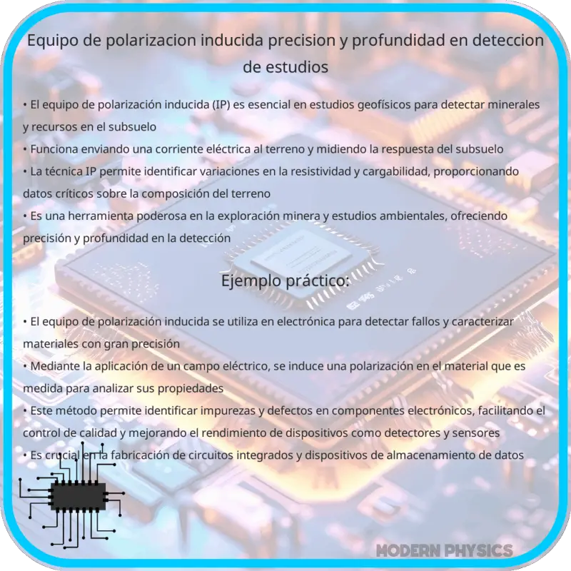 Equipo de Polarización Inducida: Precisión y Profundidad en Detección de Estudios