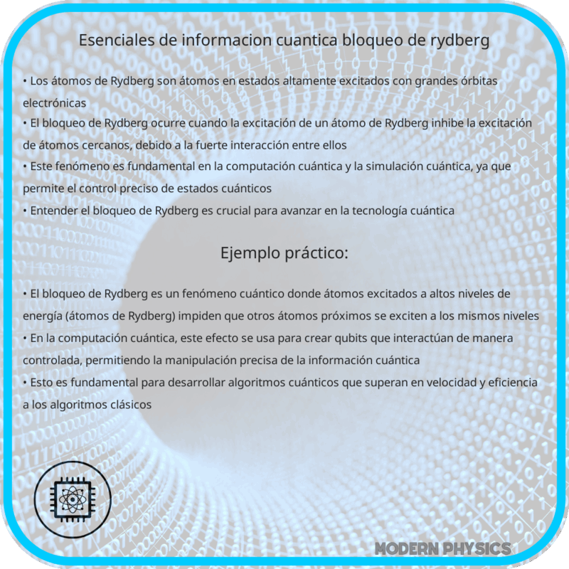 Esenciales de Información Cuántica: Bloqueo de Rydberg