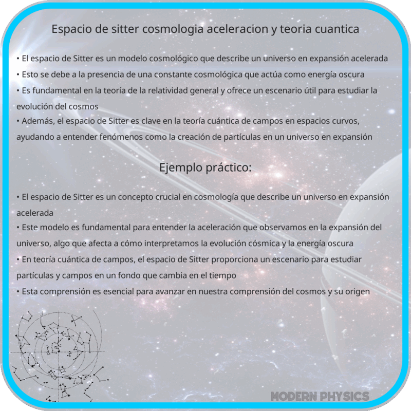 Espacio de Sitter: Cosmología, Aceleración y Teoría Cuántica