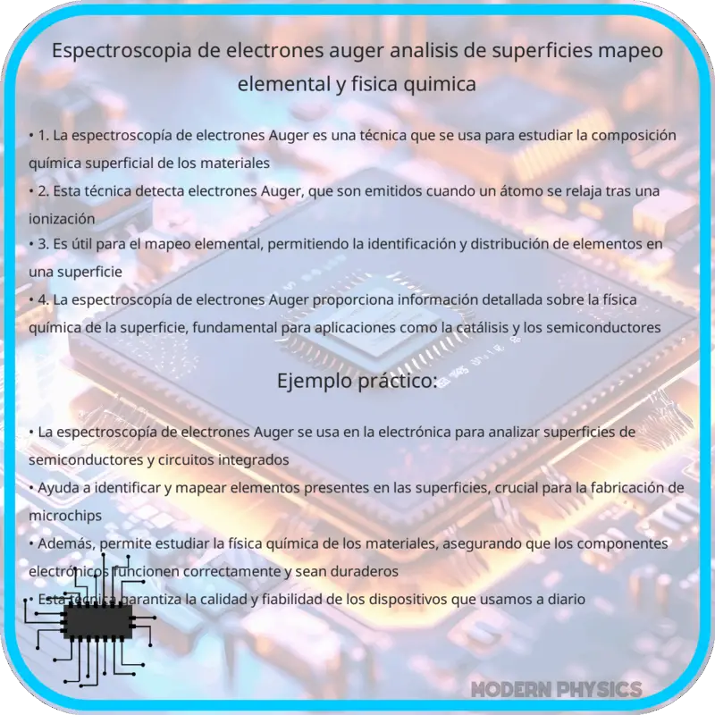 Espectroscopía de Electrones Auger | Análisis de Superficies, Mapeo Elemental y Física Química