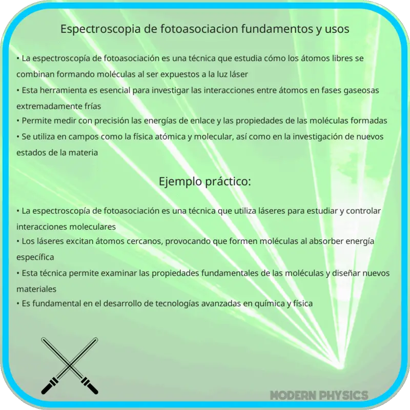Espectroscopía de Fotoasociación | Fundamentos y Usos