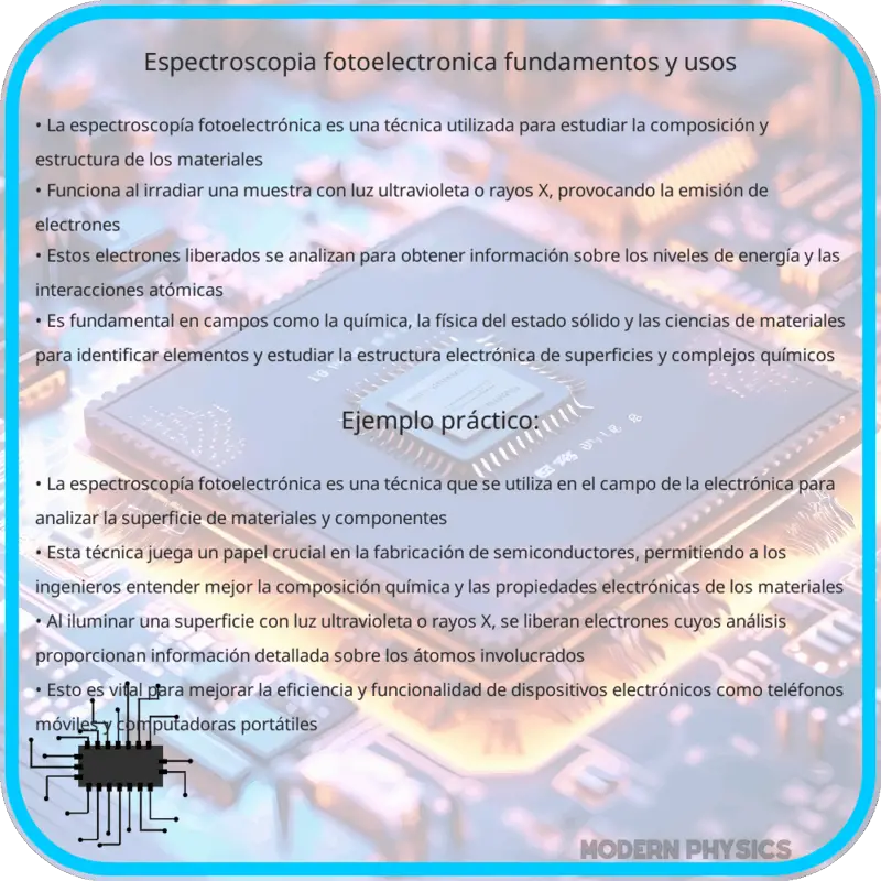 Espectroscopía Fotoelectrónica | Fundamentos y Usos