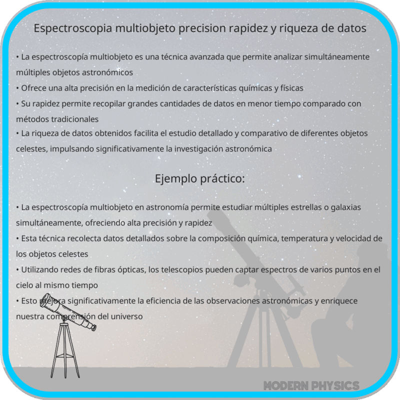 Espectroscopía Multiobjeto: Precisión, Rapidez y Riqueza de Datos