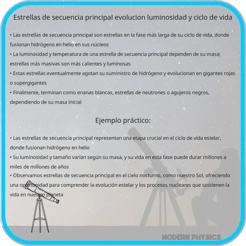 Estrellas de Secuencia Principal | Evolución, Luminosidad y Ciclo de Vida