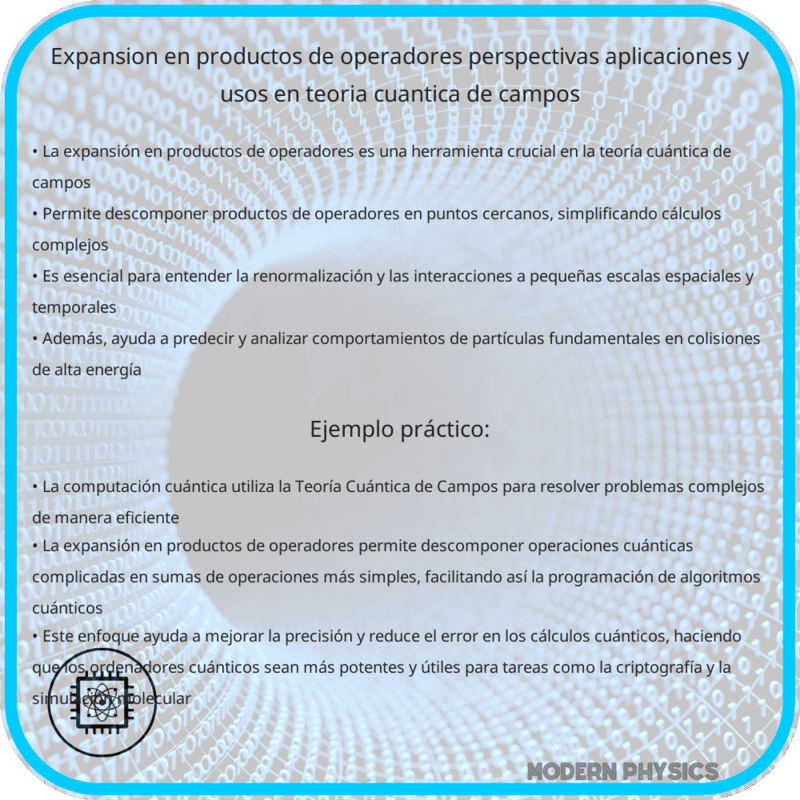 Expansión en Productos de Operadores | Perspectivas, Aplicaciones y Usos en Teoría Cuántica de Campos