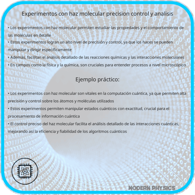 Experimentos con Haz Molecular | Precisión, Control y Análisis