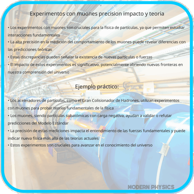 Experimentos con muones | Precisión, Impacto y Teoría
