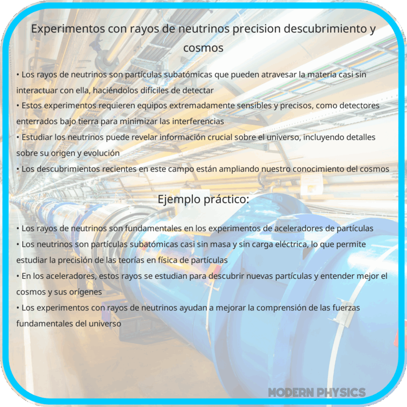 Experimentos con Rayos de Neutrinos | Precisión, Descubrimiento y Cosmos