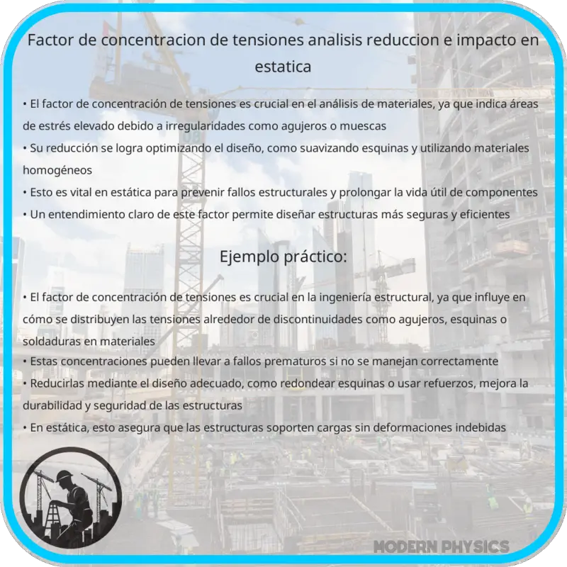 Factor de Concentración de Tensiones: Análisis, Reducción e Impacto en Estática