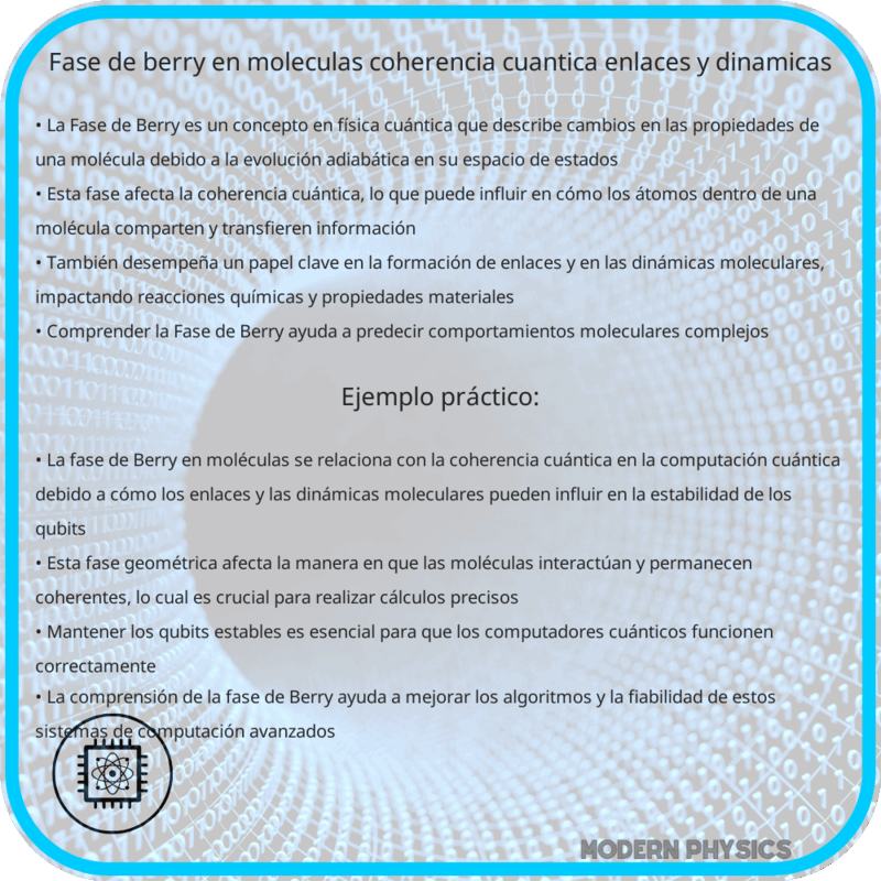 Fase de Berry en Moléculas | Coherencia Cuántica, Enlaces y Dinámicas