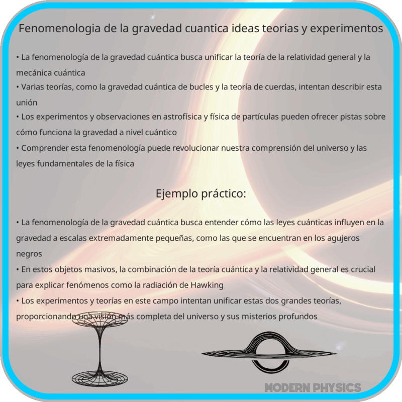Fenomenología de la Gravedad Cuántica | Ideas, Teorías y Experimentos
