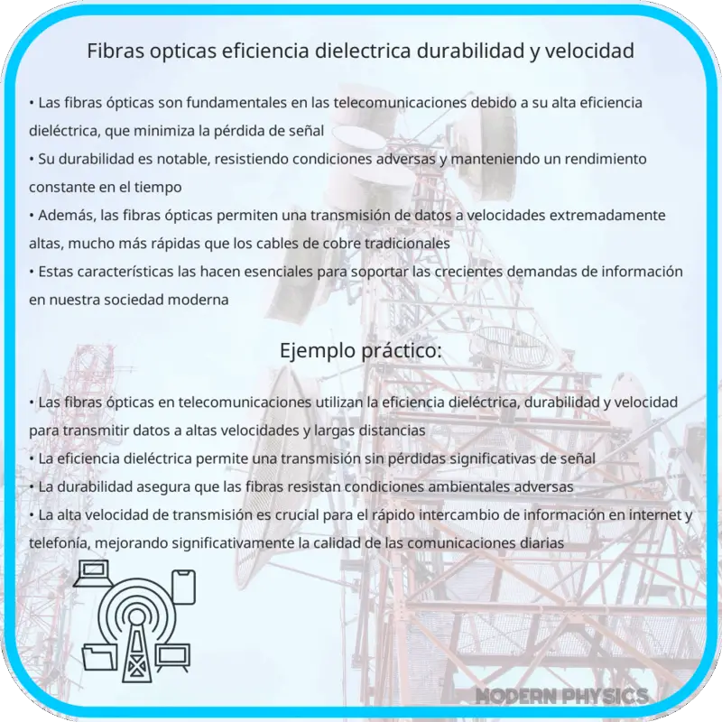 Fibras Ópticas | Eficiencia Dieléctrica, Durabilidad y Velocidad