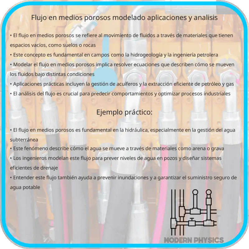 Flujo en medios porosos | Modelado, aplicaciones y análisis