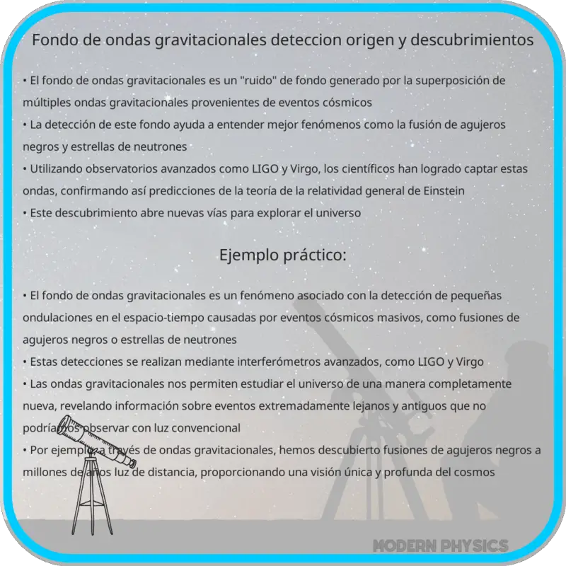 Fondo de Ondas Gravitacionales | Detección, Origen y Descubrimientos