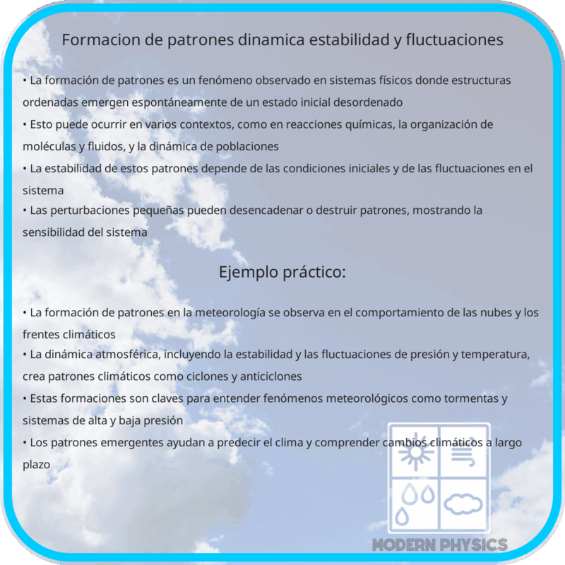 Formación de Patrones | Dinámica, Estabilidad y Fluctuaciones