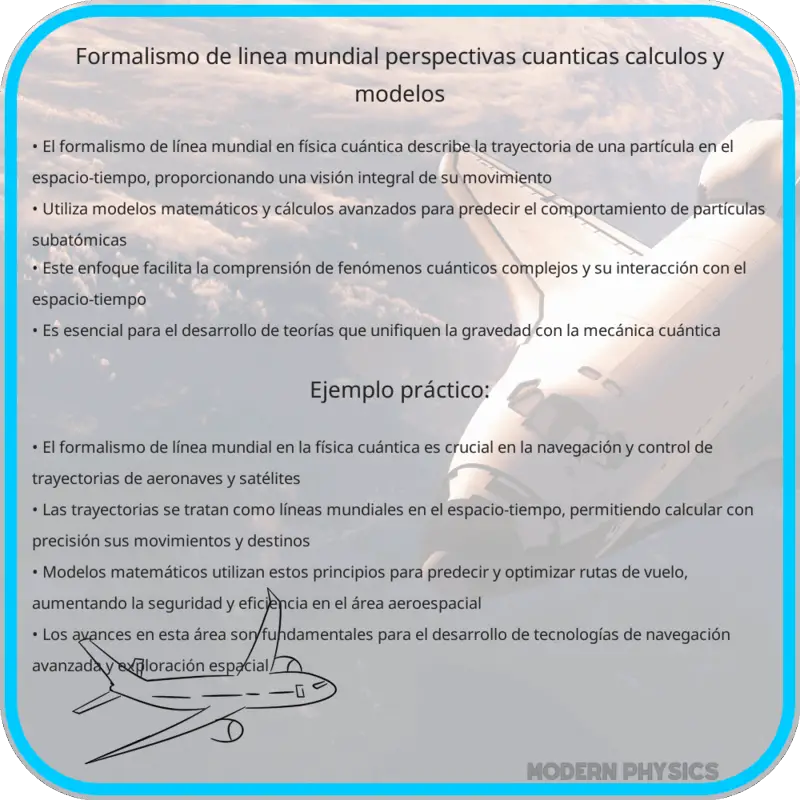 Formalismo de Línea Mundial | Perspectivas Cuánticas, Cálculos y Modelos