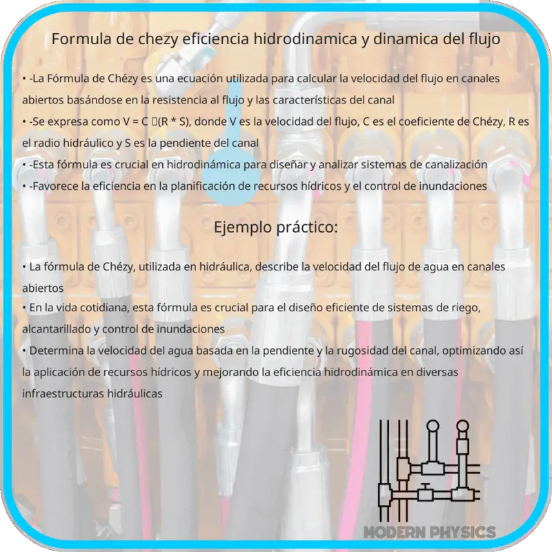 Fórmula de Chézy | Eficiencia Hidrodinámica y Dinámica del Flujo