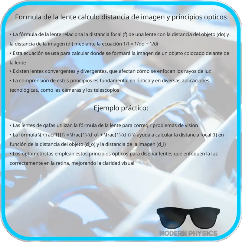 Fórmula de la Lente | Cálculo, Distancia de Imagen y Principios Ópticos