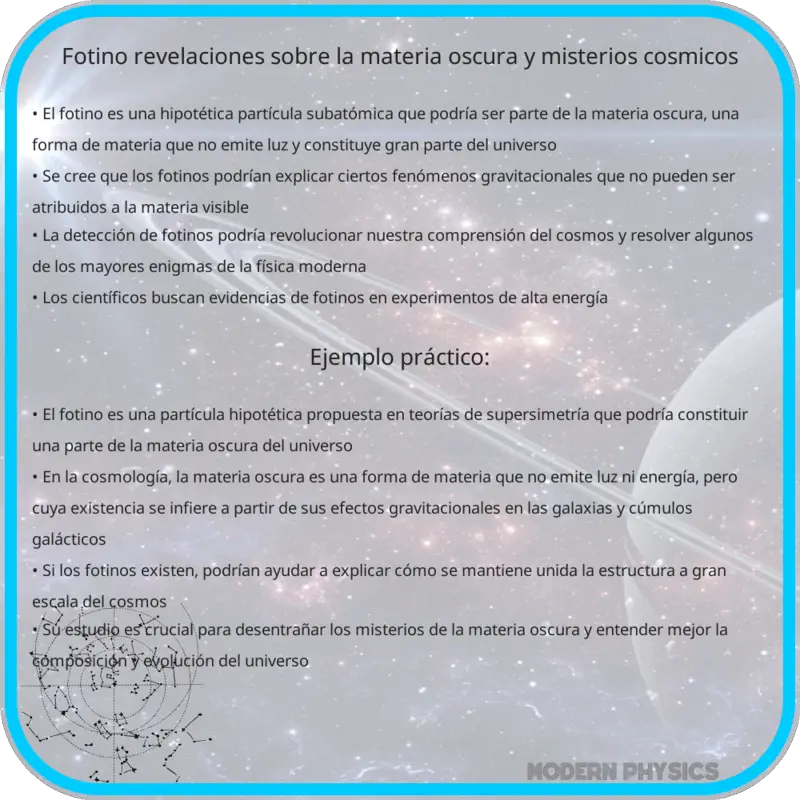 Fotino | Revelaciones sobre la Materia Oscura y Misterios Cósmicos