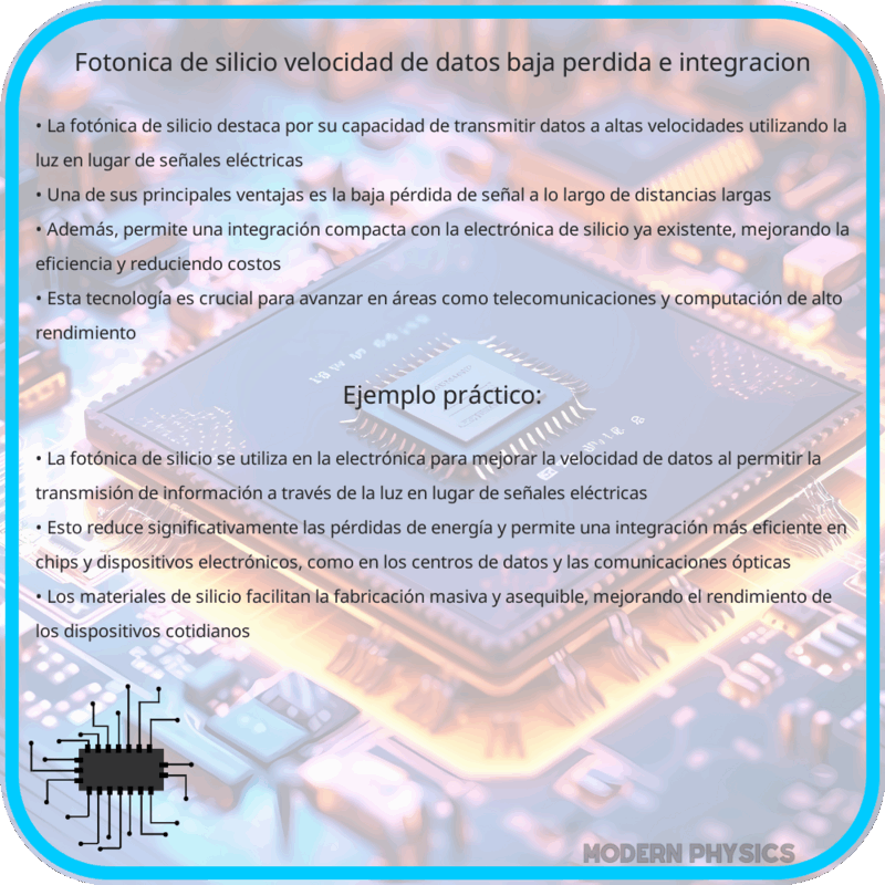 Fotónica de Silicio: Velocidad de Datos, Baja Pérdida e Integración