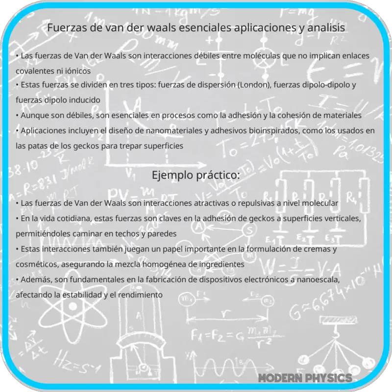 Fuerzas de Van der Waals | Esenciales, Aplicaciones y Análisis