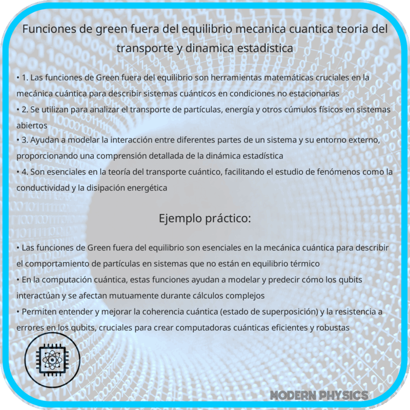 Funciones de Green fuera del equilibrio | Mecánica Cuántica, Teoría del Transporte y Dinámica Estadística