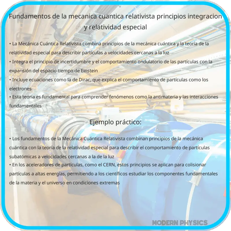 Fundamentos de la Mecánica Cuántica Relativista | Principios, Integración y Relatividad Especial