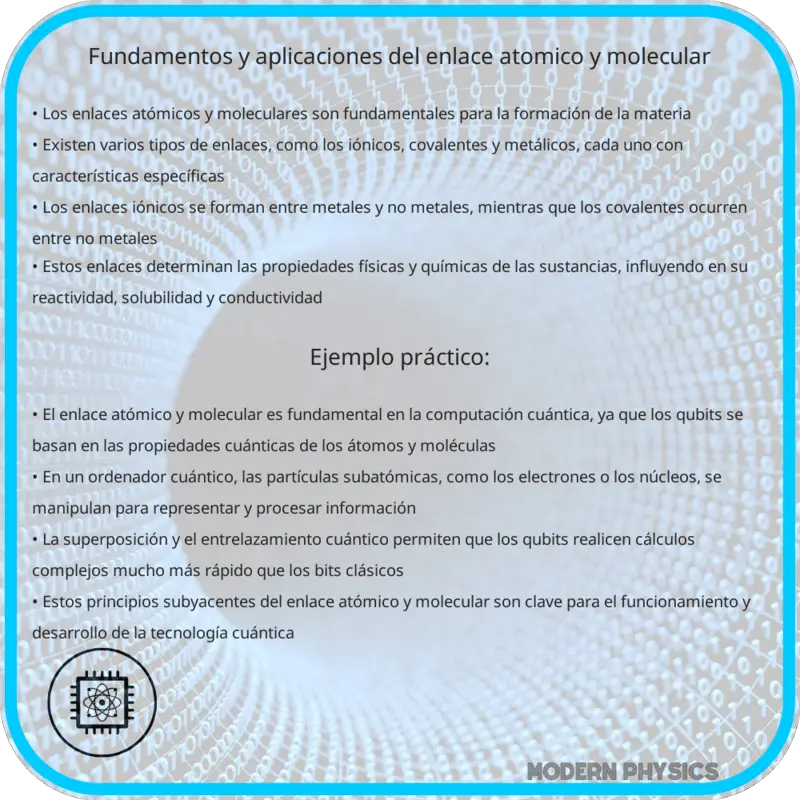 Fundamentos y Aplicaciones del Enlace Atómico y Molecular