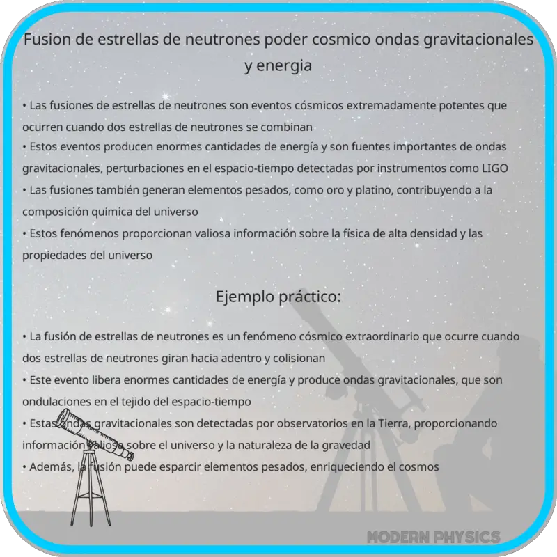 Fusión de Estrellas de Neutrones | Poder Cósmico, Ondas Gravitacionales y Energía